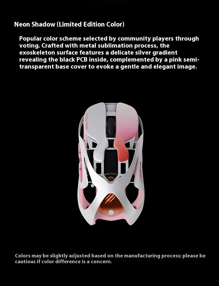 Angry Miao AM Infinity Mouse Tri Mode Wireless Mouse Paw3950 8000Hz Lightweight Hollow Out Magnalium Gaming Mice PC Accessories