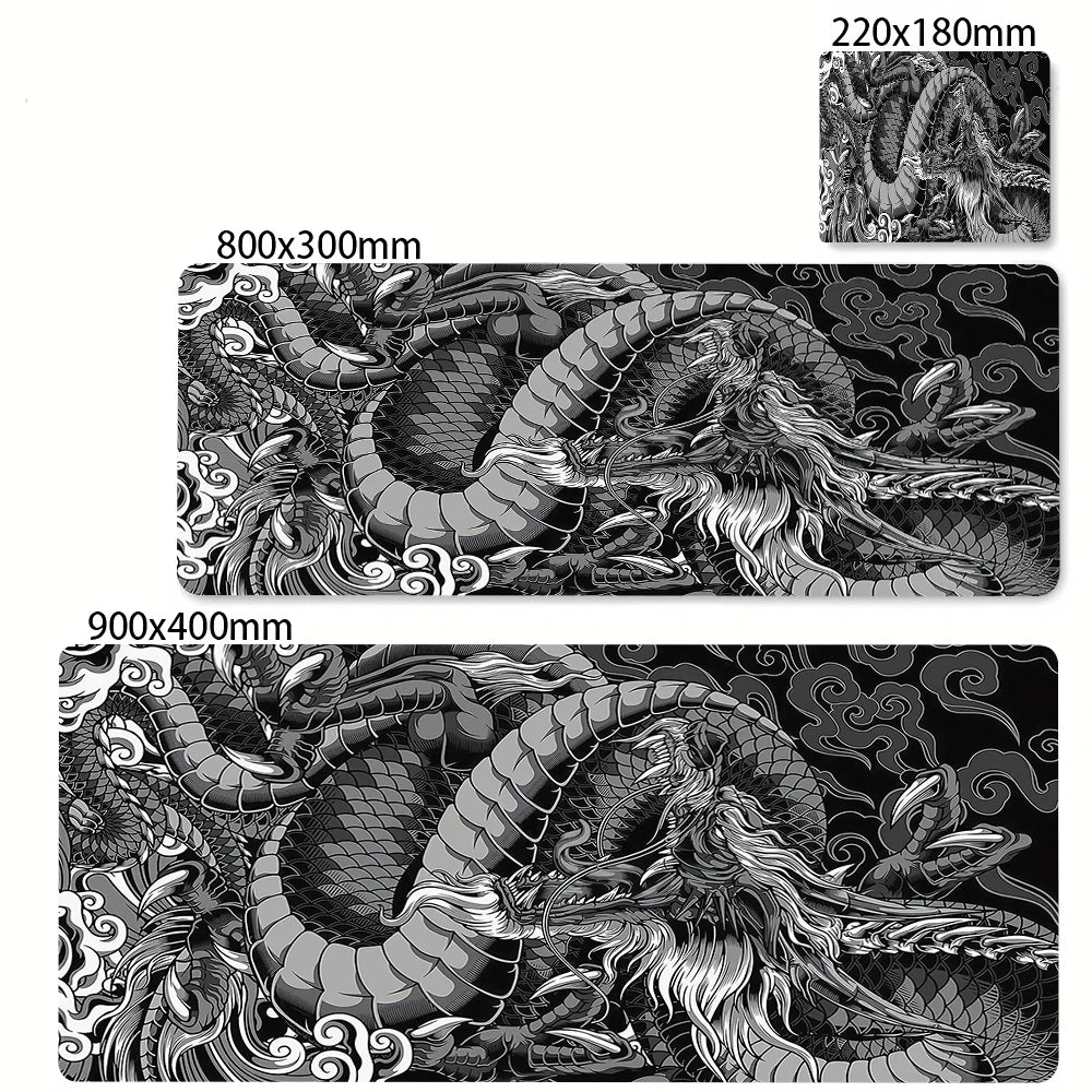 Black and White Dragon Mouse Pad Large Gaming Mousepads Computer Mousepad Mouse Mat 90x40cm Desk Pads For PC Keyboard Mats Table