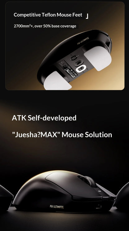 ATK DragonFly A9 Air Ultimate Wireless Gaming Mouse PAW3950 Ultra 42000DPI 750IPS 8KHz RGB Ergonomic Design for Windows MacOs