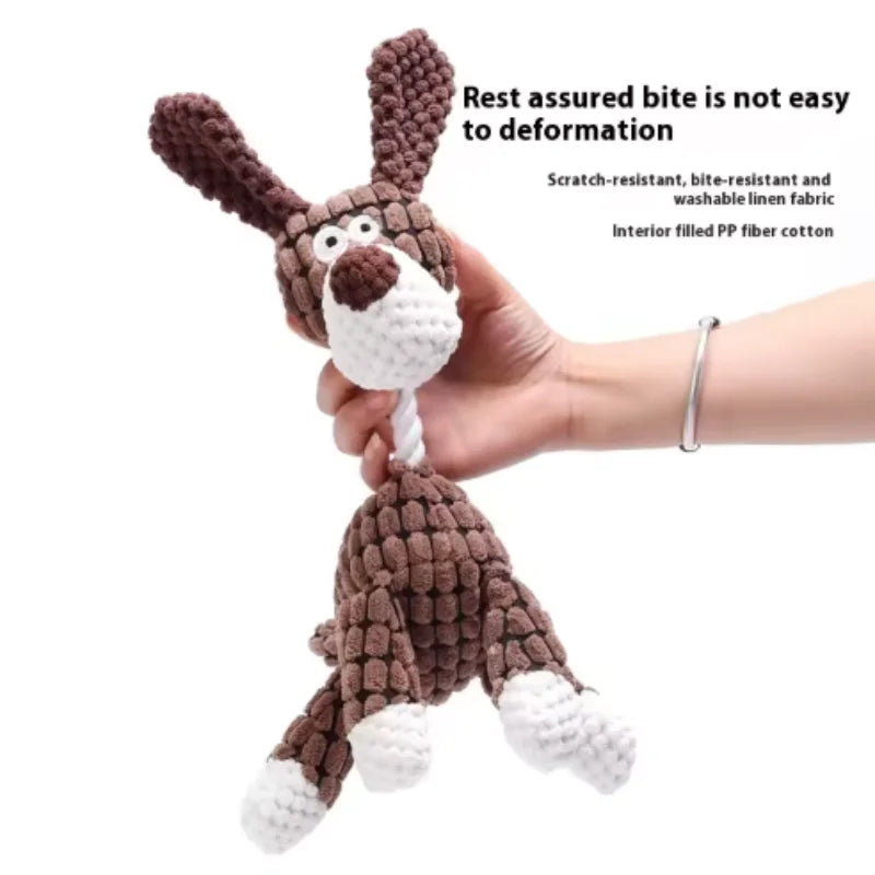 Durable Pet Dog Plush Toy for Small Breeds - Animal Shape Squeaky Chew Cleaning Toy for Chihuahua Yorkshire Bichon Puppies