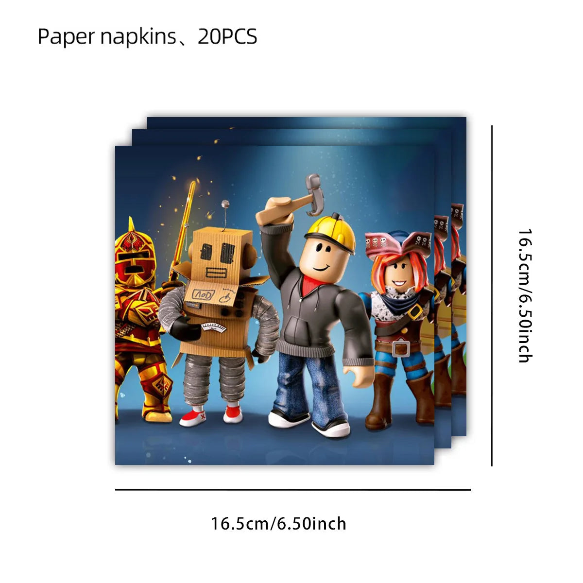 Roblox Theme Party Supplies Birthday Decorations Tableware Paper Cups Balloon Tablecloth Gift Bag Banner Cake Topper Baby Shower