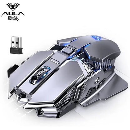 AULA SC300 Ultra-quiet Wireless Gaming Mouse Rechargeable Ergonomic Mechanical Armor Style, Colored and Vibrant Body Design