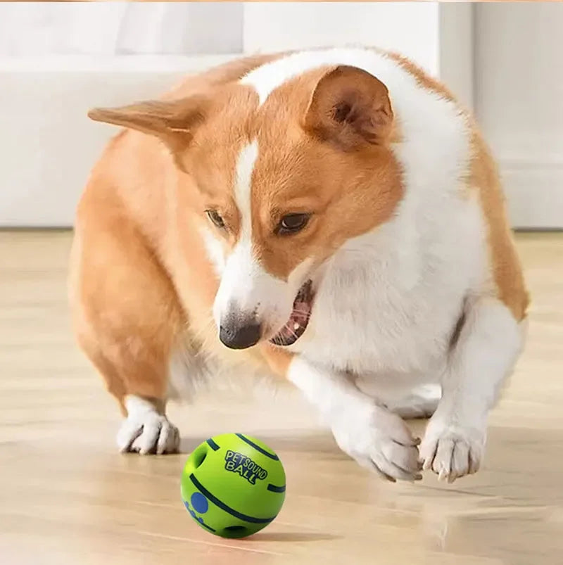 Wobble Wag Giggle Glow Ball Interactive Dog Attention Toy Fun Giggle Sounds Ball When Rolled or Shaken for Pet Dog Fun