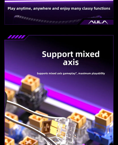 AULA HERO84 HE Wired Mechanical Keyboard RGB Music Rhythm 8K Return Rate Keyboard Magnetic Switch Computer Accessorie for Gamer