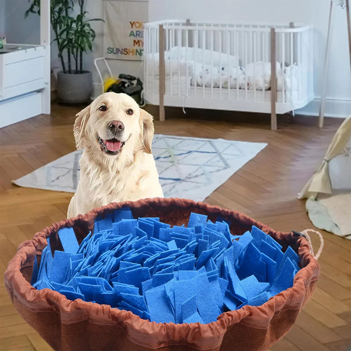 Washable Felt Pet Sniffing Pad Foldable Dog Nosework Feeding Mat Toy Dog Training Natural Foraging Snuff Mat