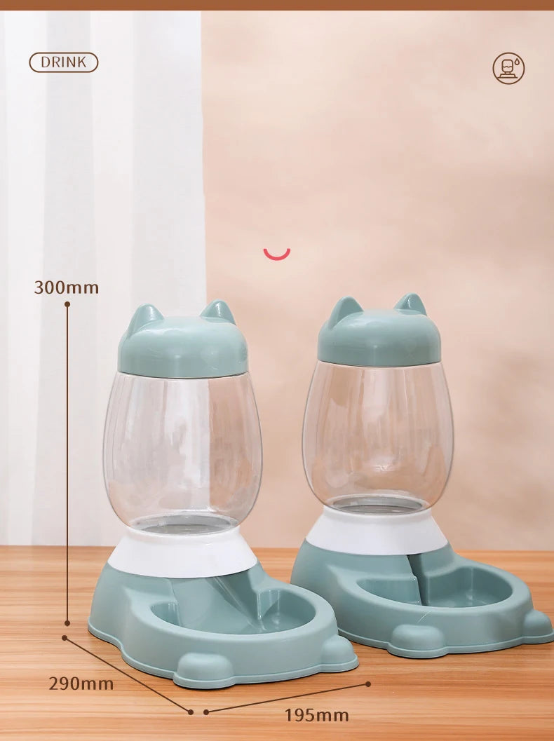 HOOPET 2025 New Cat Bowl 3 Colors Pet Automatic Feeder Dog Drinking Bowl Dispenser for Puppy Cat Food Water Bowl Pet Accessaries