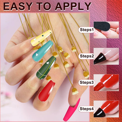 28Pcs/Set Gel Nail Polish Set Glass bottle Soak Off UV Gel Varnish Red Pink Colorful Gel Polish Matte Top Base Coat Nail Gel Kit