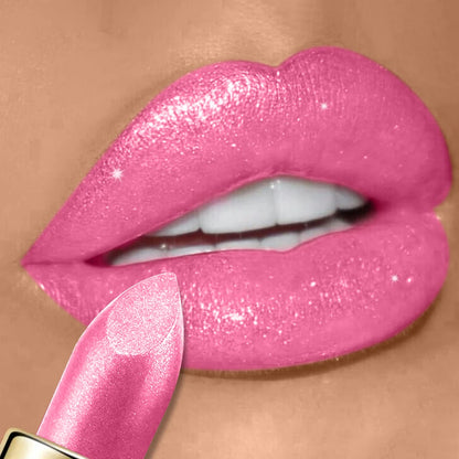 10  Colors Glitter Lipstick Waterproof Long Lasting Diamond Pearlescent Metallic Lipstick Lipgloss Women Lips Makeup Cosmetic