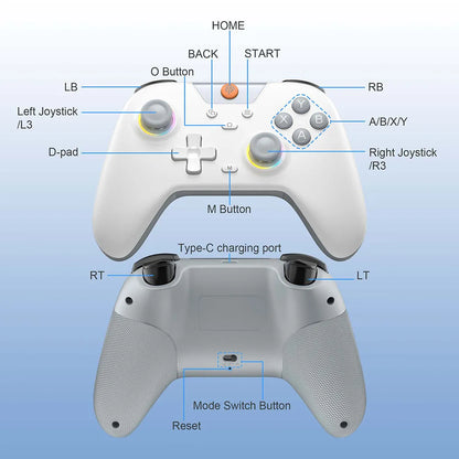 EasySMX X05 Wireless Gamepad Bluetooth Gaming Controller Compatible with PC/Phone/Switch/ Steam Gamer, RGB Light, Hall Effect