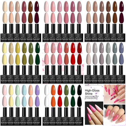 MOSKANY 12ML Nail UV Gel Polish Set Pink Red Manicure 6 Color Soak Off Semi Permanent UV Gel Polish Varnish Kit Nails Supplies