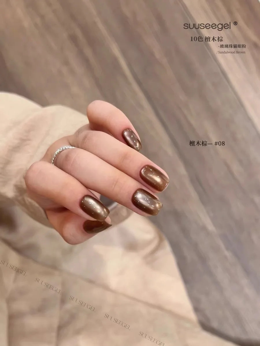 SUUSEEGEL 2025 Autumn Winter Collection 10 Colors Brown Moonlight Cat Eye Gel Set HEMA-free TPO-free Non-toxic Uv Gel Wholesale