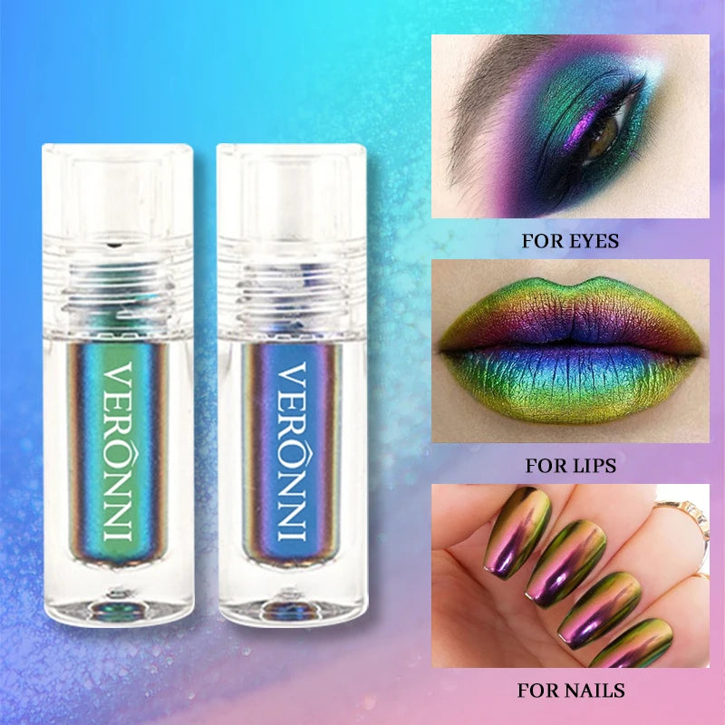 Chameleon Liquid Eyeshadow Long Lasting Multichrome Duochrome Eyeshadow Pigments Aurora Eyeshadow Glitter Makeup Party Cosmetic
