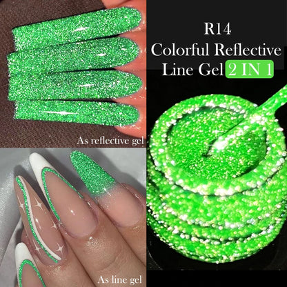 LILYCUTE 5ml Super Bright Silver Metallic Painting Liner Gel Nail Polish Drawing Stripe Graffiti Mirror Pull Line UV Gel Varnish