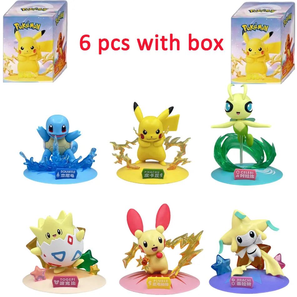 12 style Pok é mon Doll Pikachu Blind Box Anime Models Desktop Decorations Action Figure Collection Pok é mon Toys Birthday Gift