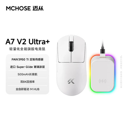 New Mchose A7 & A7v2 Advanced Lightweight Wireless Mouse Tri-Mode Connection Gaming Office Mouse Christmas Gift For Boys
