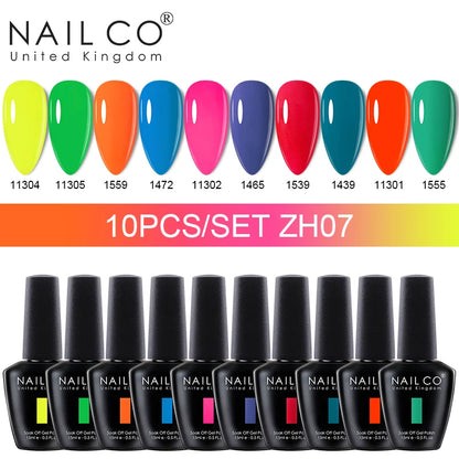 NAILCO 15ml Gel Nail Polish Set 30pcs/Lot Gel Polish Nail Soak Off UV LED Semi-Permanent Varnishes Nail Art Salon Free Shipping