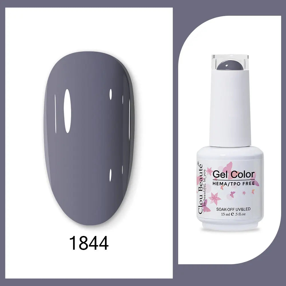 Clou Beaute 15ml Red Black White Green Neon Gel Nail Polish Base Top Coat Velvet Top 400 Colors Semi Permanent Gel Nail Varnish