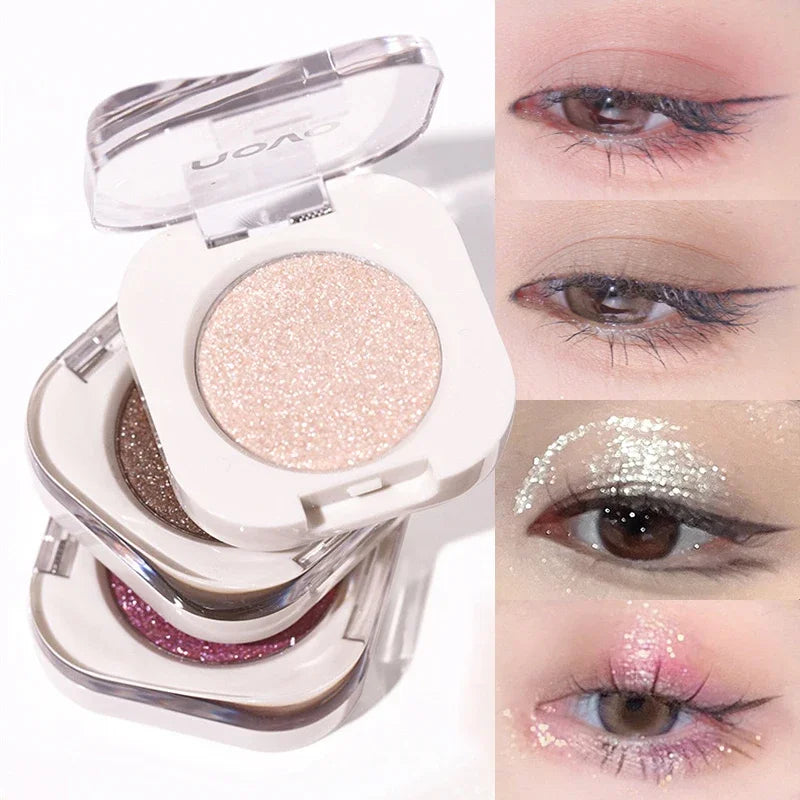 Monochrome Glitter Eyeshadow Pearlescent Highlighter Powder Makeup Diamond Eye Shadow Palette Bright Shiny Eye Makeup Cosmetics