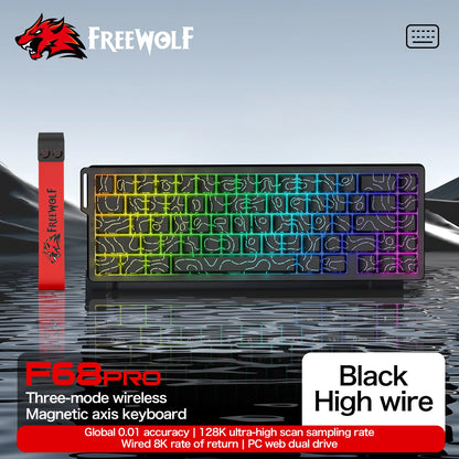 Magnetic Switch Keyboard ATTACK SHARK X68HE Wired and FREEWOLF F68 Wired F68Pro Wireless for Pro Gaming 8K Hz 0.01mm Rapid Trigg