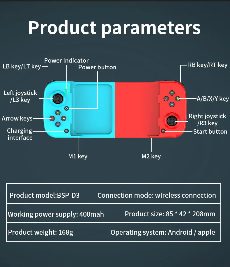 D3 gamepadD3 mobile phone controller with expandable game controller support for Android/iOS/Hongmeng mobile game controllers