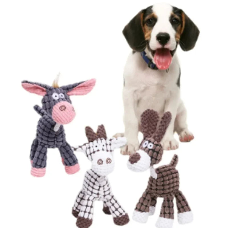 Durable Pet Dog Plush Toy for Small Breeds - Animal Shape Squeaky Chew Cleaning Toy for Chihuahua Yorkshire Bichon Puppies