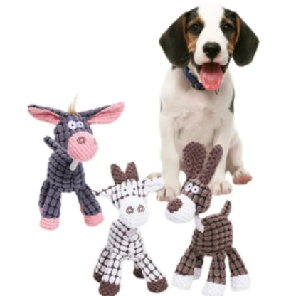 Durable Pet Dog Plush Toy for Small Breeds - Animal Shape Squeaky Chew Cleaning Toy for Chihuahua Yorkshire Bichon Puppies