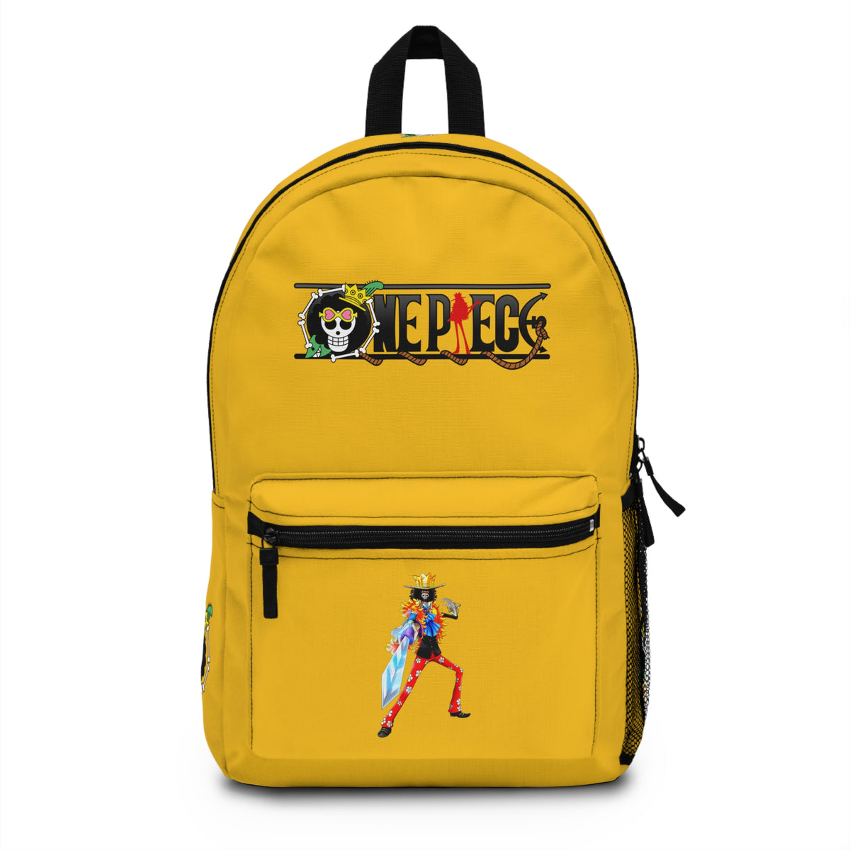 Brook - One Piece Anime Backpack Yellow - Front View - Dobermen