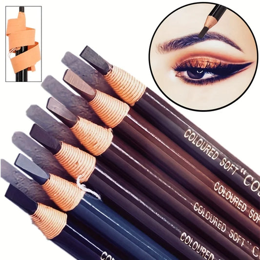 Step-by-step infographic guide on how to pull, unwrap, and cut the eyebrow pencil for a flat precision tip.