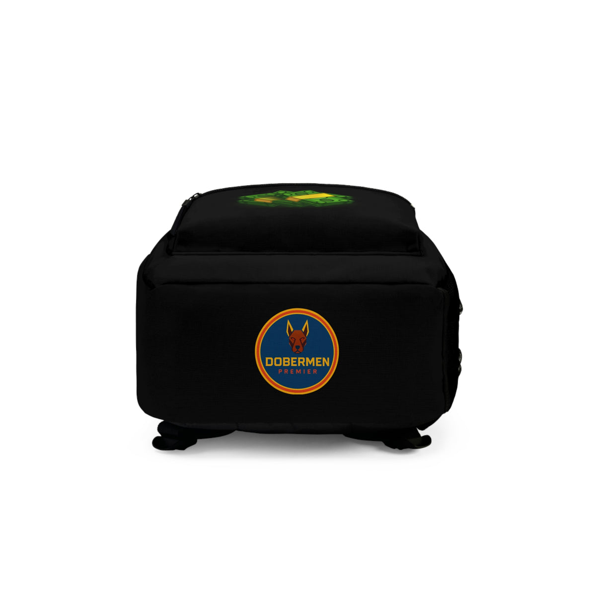 Rear view of black Premium Roblox bag showing padded straps and ergonomic support dobermenpremier.com