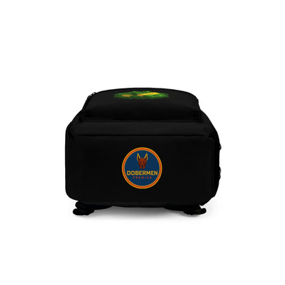 Rear view of black Premium Roblox bag showing padded straps and ergonomic support dobermenpremier.com