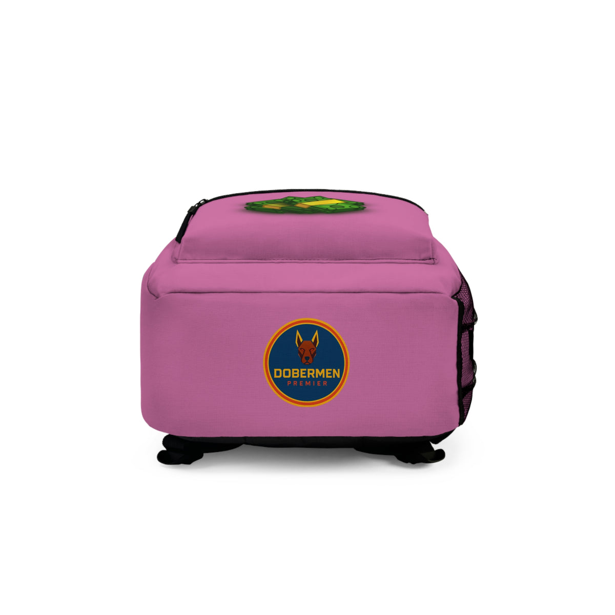 Rear view of light pink Premium Roblox bag showing padded straps and ergonomic support dobermenpremier.com