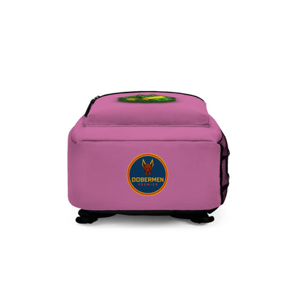 Rear view of light pink Premium Roblox bag showing padded straps and ergonomic support dobermenpremier.com
