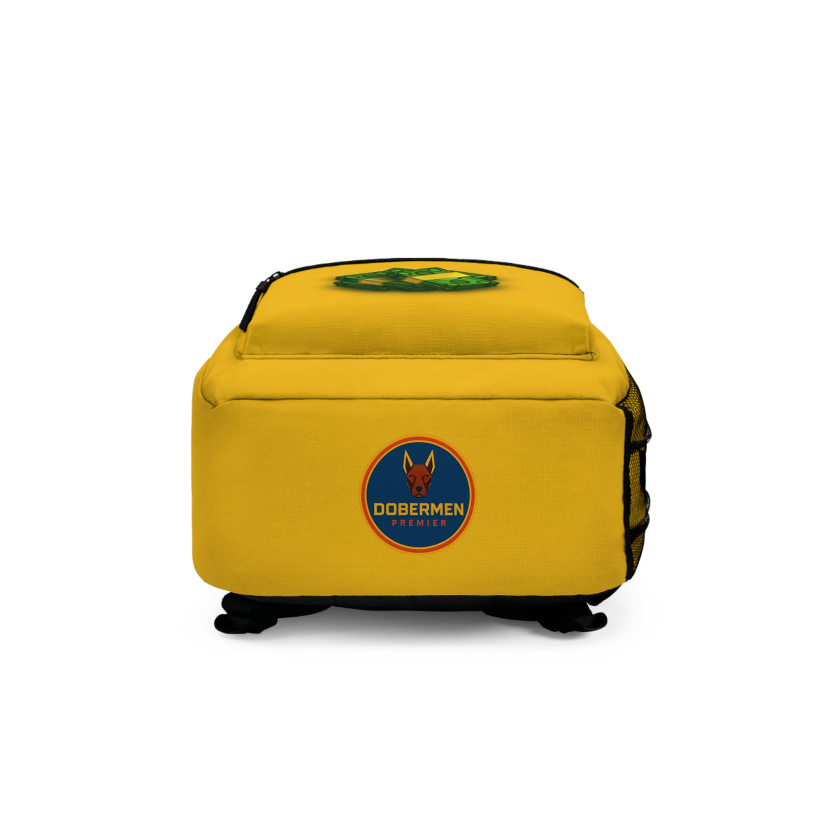 Rear view of yellow Premium Roblox bag showing padded straps and ergonomic support dobermenpremier.com