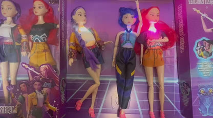 K-Pop Demon Hunters Musical Action Figure Set - 3-Pack Rumi, Zoey & Mira with Sound - Dobermen Premier
