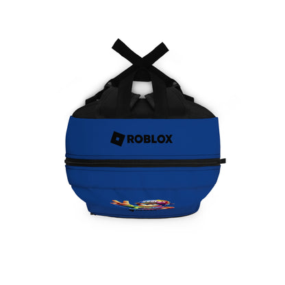 Top view of dark blue Roblox backpack showing durable zippers and handle at dobermenpremier.com