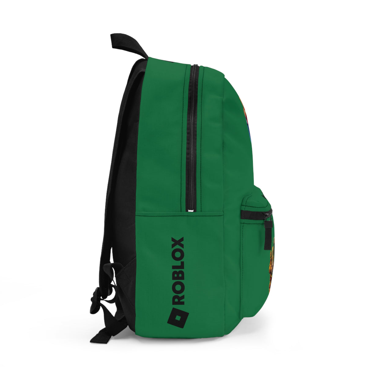 Side view of dark green Roblox backpack showing clean profile and shoulder strap at dobermenpremier.com