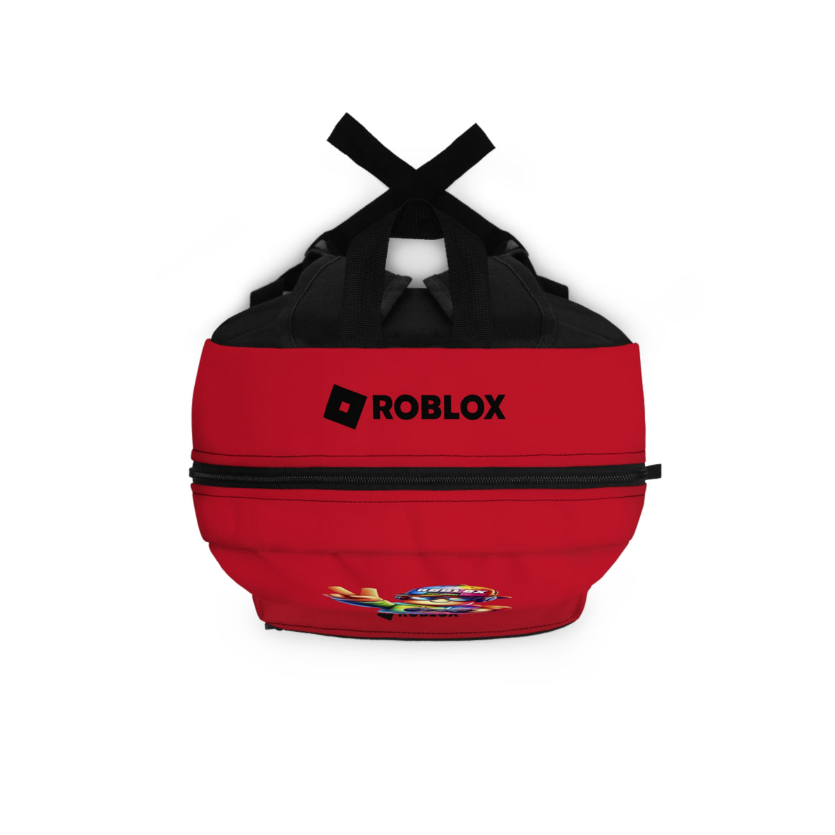 Top view of dark red Roblox backpack showing durable zippers and handle at dobermenpremier.com