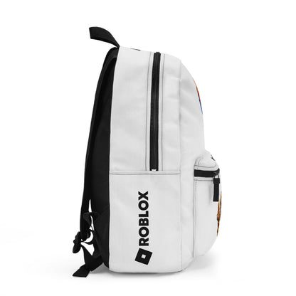Side view of white Roblox backpack showing clean profile and shoulder strap at dobermenpremier.com