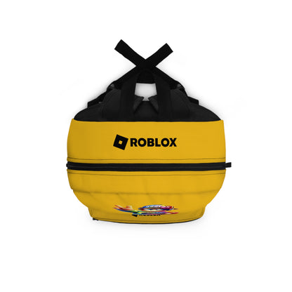 Top view of yellow Roblox backpack showing durable zippers and handle at dobermenpremier.com