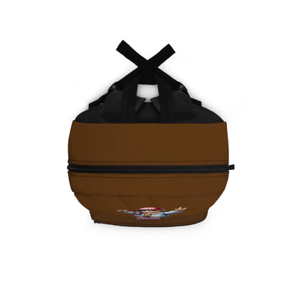 Top view of brown Roblox girls backpack showing durable zippers and handle at dobermenpremier.com