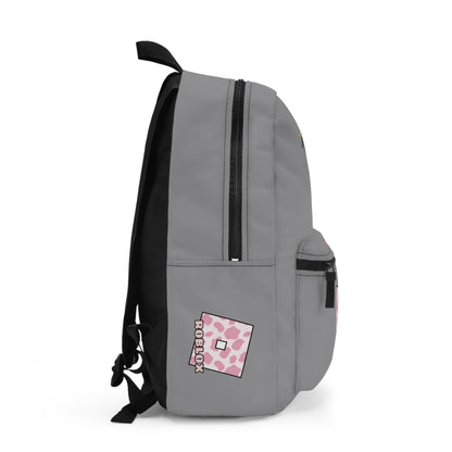 Side view of grey Roblox girls backpack showing clean profile and shoulder strap at dobermenpremier.com