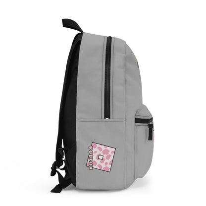 Side view of light grey Roblox girls backpack showing clean profile and shoulder strap at dobermenpremier.com