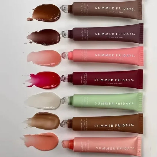 Color guide infographic showing shades like Poppy, Cherry, Vanilla Beige, and Pink Sugar with their respective textures.